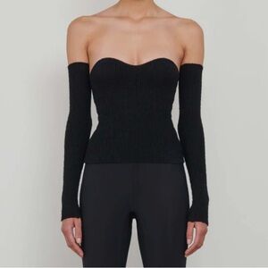 Wardrobe.NYC Knit tube top with sleeves